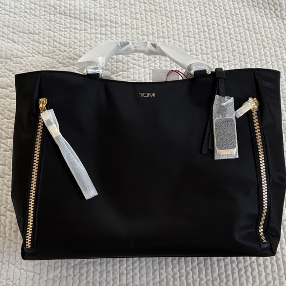 Tumi Voyageur Valetta Large Tote Black and Gold - Picture 2 of 8